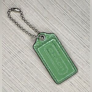 Coach Two-Toned Green & Blue Patent Leather Hang Tag / Keychain Fob / Bag Charm